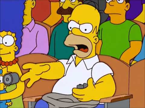 Homer Simpson throwing batteries.