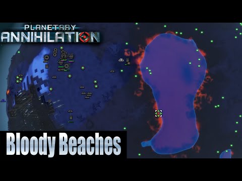 Planetary Annihilation 10 player FFA - Bloody Beaches
