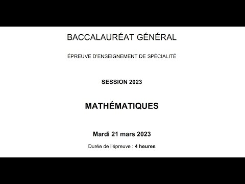 Bac 2023 - Spécialité Maths Métropole sujet 2 - Corrigé