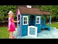Stacy paints a new playhouses Stacy paints a new playhouses