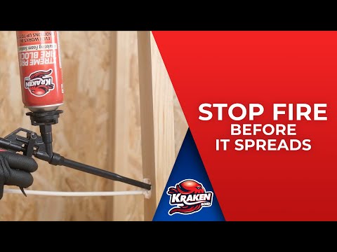 Kraken Bond Xtreme Pro Fire Block | Fire Resistant Polyurethane Foam Sealant