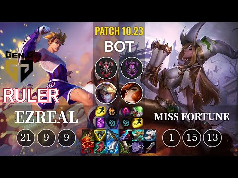 GEN Ruler Ezreal vs Miss Fortune Bot - KR Patch 10.23