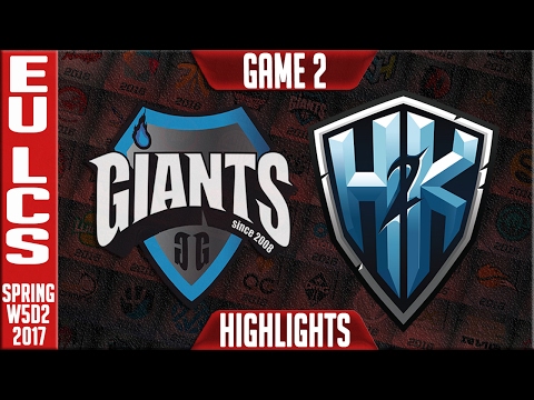 H2k vs Giants Game 2 Highlights - EU LCS W5D2 Spring 2017 - H2k vs GIA G2