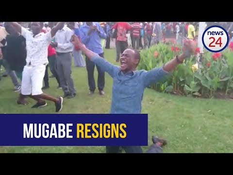 WATCH: Elated crowds flood Harare streets as Robert Mugabe steps down 