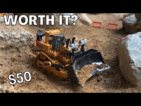Amazon Cheap $50 1/24 RC Bulldozer! Unboxing, Test & Review | Worth it?