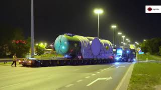 Direction Żerań - Transport of industrial water heater. Trailer