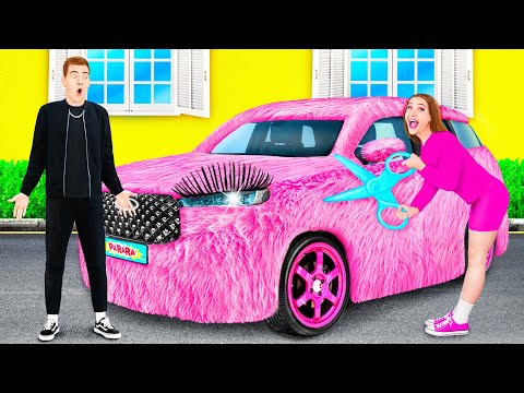 Pink Car vs Black Car Challenge by PaRaRa