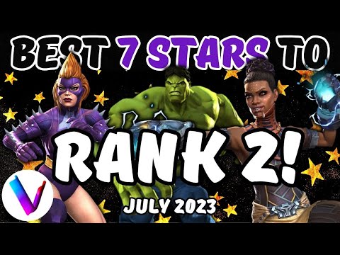 Best 7 Star Champions to Rank 2 - July 2023 - R2 7 Star Champions - Titania Hulk Mantis Sunspot MCoC