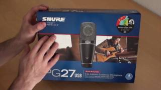 Video thumbnail for Shure PG27 USB Großmembran-Kondensatormikrofon Unboxing by Domestic Hacks