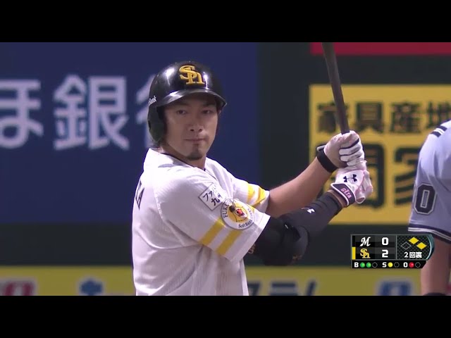 【2回裏】チャンスは逃さない!! ホークス・柳田が2打席連続のタイムリー!! 2016/8/27 H-M