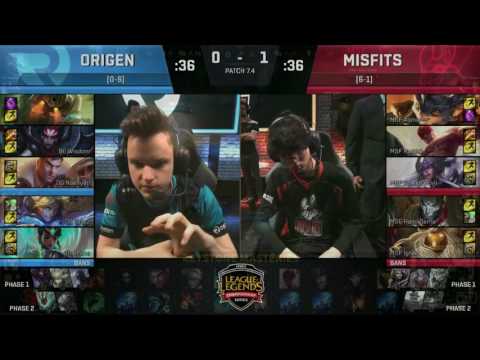 [04.03.2017]  MSF vs OG Highlights - EU LCS Mùa Xuân  2017 Tuần 6 - Misfits vs Origen