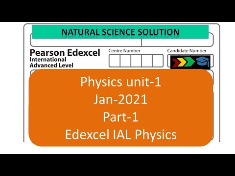 Edexcel IAL physics unit 1 WPH11 Jan 21 Part 1