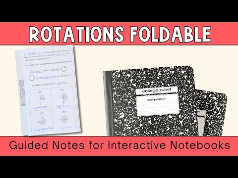Rotations On The Coordinate Plane Foldable Guided Notes For 8th Grade Math Interactive Notebooks