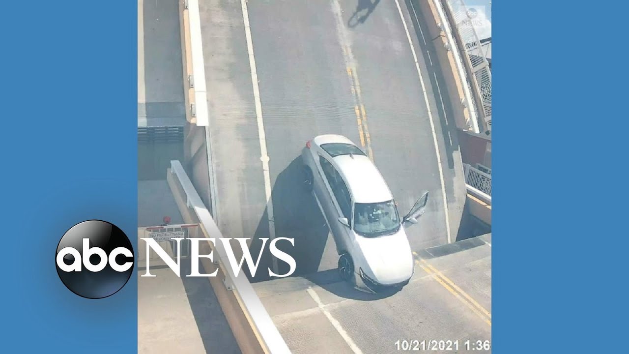 Drawbridge opens while driver still inside car