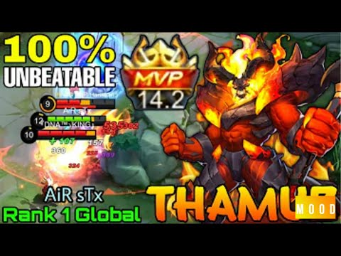 MVP 14,2 Points Thamuz Unbeatable Build! - Top 1 Global Thamuz by AiR sTx - Mobile Legends