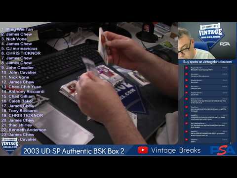 07-09-2019 2003 Upper Deck SP Authentic Basketball Box 2