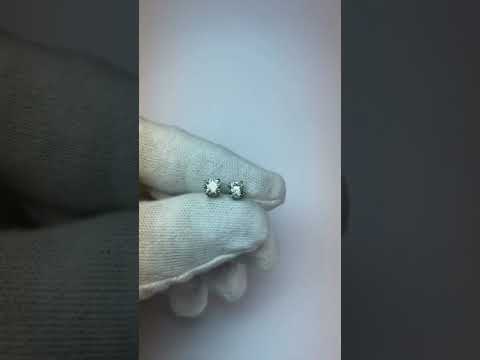 1 Carat Round Diamond Stud Earring 14K White Gold