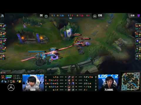 EDG Scout smart Ryze Ultimate play against DK bot lane Duo to secure first blood