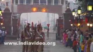 The Lowering of the flags ceremony at Wagah border