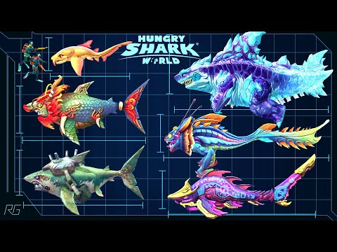 THE BIGGEST SHARK IN HUNGRY SHARK WORLD. All Sharks Size Comparison [Season 3] Abyssal Shark