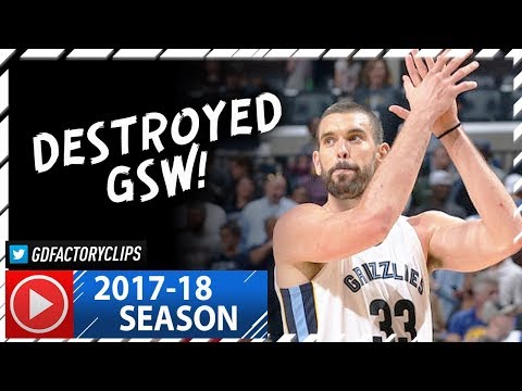 Marc Gasol Full Highlights vs Warriors (2017.10.21) - 34 Pts, 14 Reb, BEAST!