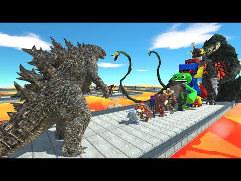 Godzilla vs Biollante LAVA MOLTEN DEATH RUN - Animal Revolt Battle Simulator