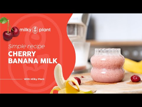 Creamy Cherry Banana Milk Recipe | Homemade Plant Milk 🍒