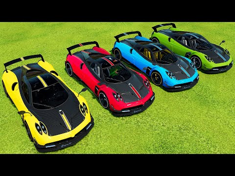 SUPERCARS OF COLORS ! TRANSPORTING COLORED PAGANI CARS WITH MAN TRUCKS ! Farming Simulator 22