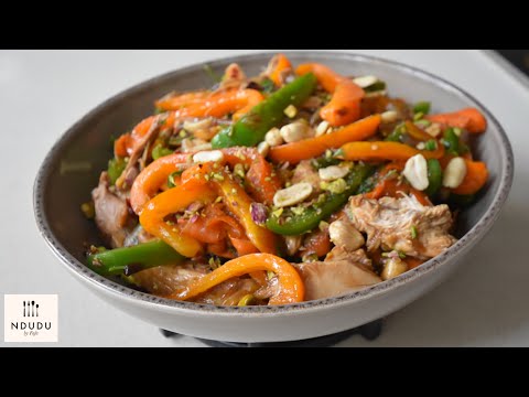 Let's cook the tastiest stir fry using leftover Guinea Fowl // Ndudu by Fafa