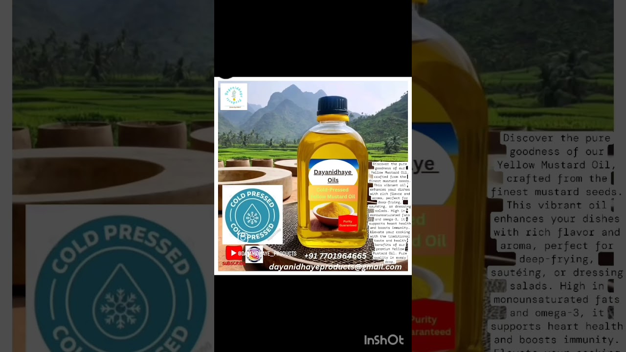 Dayanidhaye Premium Cold-Pressed Yellow Mustard Oil