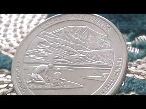 Rare Beautiful 5 Oz Silver States Quarter Philadiphie mint Error National Park Great Sand Dunes 2014