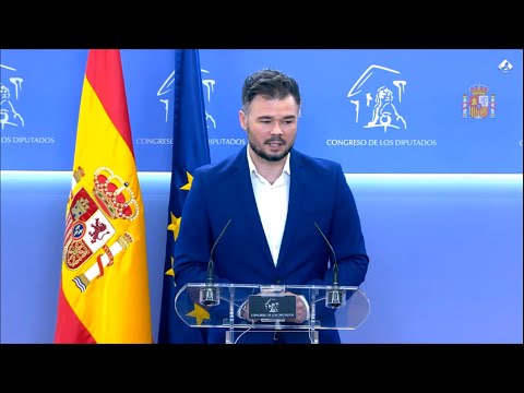 Rufián threatens to "overthrow" the Government's legislative agenda