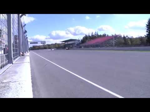 Veronika Cichá - First test with Dallara GP2/05 at Brno circuit (pit wall)