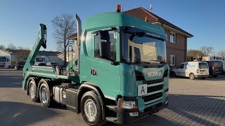Scania G410 Meiller AK 16 Funk Lenkachse skip loader truck | Image 4 - Autoline