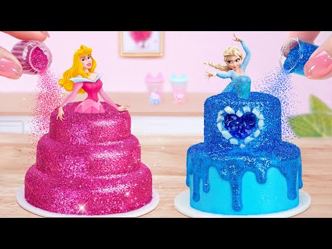 Beautiful Princess Pull me up Cake 🎂 Fancy Miniature Disney Princess Birthday Cake 🌹Mini Cakes Ideas