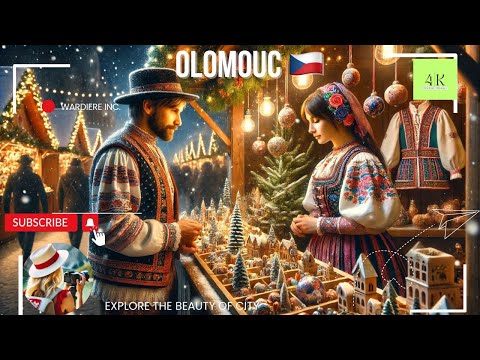 Olomouc - Czech Republic Christmas Market - Walking Tour - Tourist Travel 4K