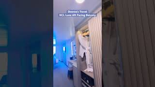 NCL Luna Aft facing balcony cabin tour #getonboardwithdeannastravel #nclpartnersfirst