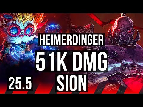 HEIMERDINGER vs SION (TOP) | 51k DMG, 6/5/24 | KR Diamond | 25.5