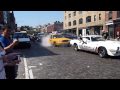 NYC Taxi Cab Does A Burnout