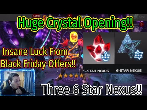 My Craziest Crystal Opening EVER!! Black Friday (3 6 Star Nexus, 5 6 Star Crystals! And More!)  Mcoc