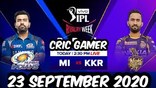 Ipl 2020 : mi vs kkr 23 September highlight match