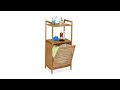 Wäscheschrank mit Wäschekorb Bambus Braun - Bambus - Holzwerkstoff - Textil - 46 x 100 x 34 cm