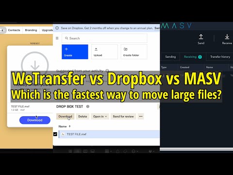 WeTransfer vs Dropbox vs MASV - Which is the fastest way to move big files!