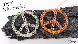 Wire crochet peace sign tutorial