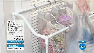 StoreSmith 3Basket Laundry Sorter with Removable Bag