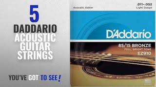Video thumbnail for Top 10 Daddario Acoustic Guitar Strings [2018]: D'Addario EZ910 Bronze Light (.011-.052), 85/15 by India Musical Instruments | संगीत वाद्ययंत्र
