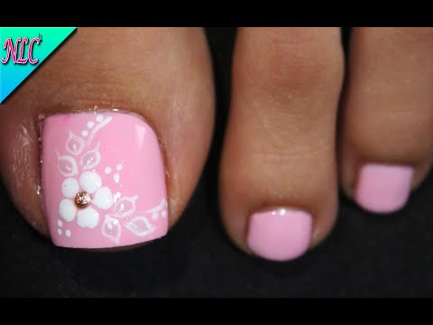 DISEÑO PARA PRINCIPIANTES FLORES Y FRANCÉS EN PIES – FLOWERS NAIL ART – FRENCH NAIL ART – NLC