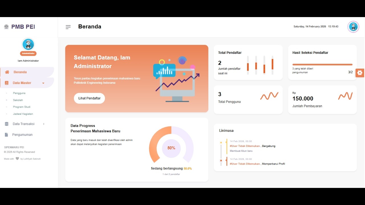 🎓 𝐀𝐩𝐥𝐢𝐤𝐚𝐬𝐢 𝐏𝐌𝐁 𝐊𝐚𝐦𝐩𝐮𝐬 (𝐏𝐞𝐧𝐞𝐫𝐢𝐦𝐚𝐚𝐧 𝐌𝐚𝐡𝐚𝐬𝐢𝐬𝐰𝐚 𝐁𝐚𝐫𝐮) – 𝐋𝐚𝐫𝐚𝐯𝐞𝐥 𝟖 | 𝟐 𝐑𝐨𝐥𝐞 𝐔𝐬𝐞𝐫 🚀