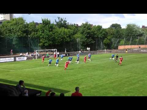 Pollok FC v Ards Rangers - Free kick hits crossbar