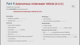 IELTS listening practice Part 4 - the A.U.V (answer & transcript)